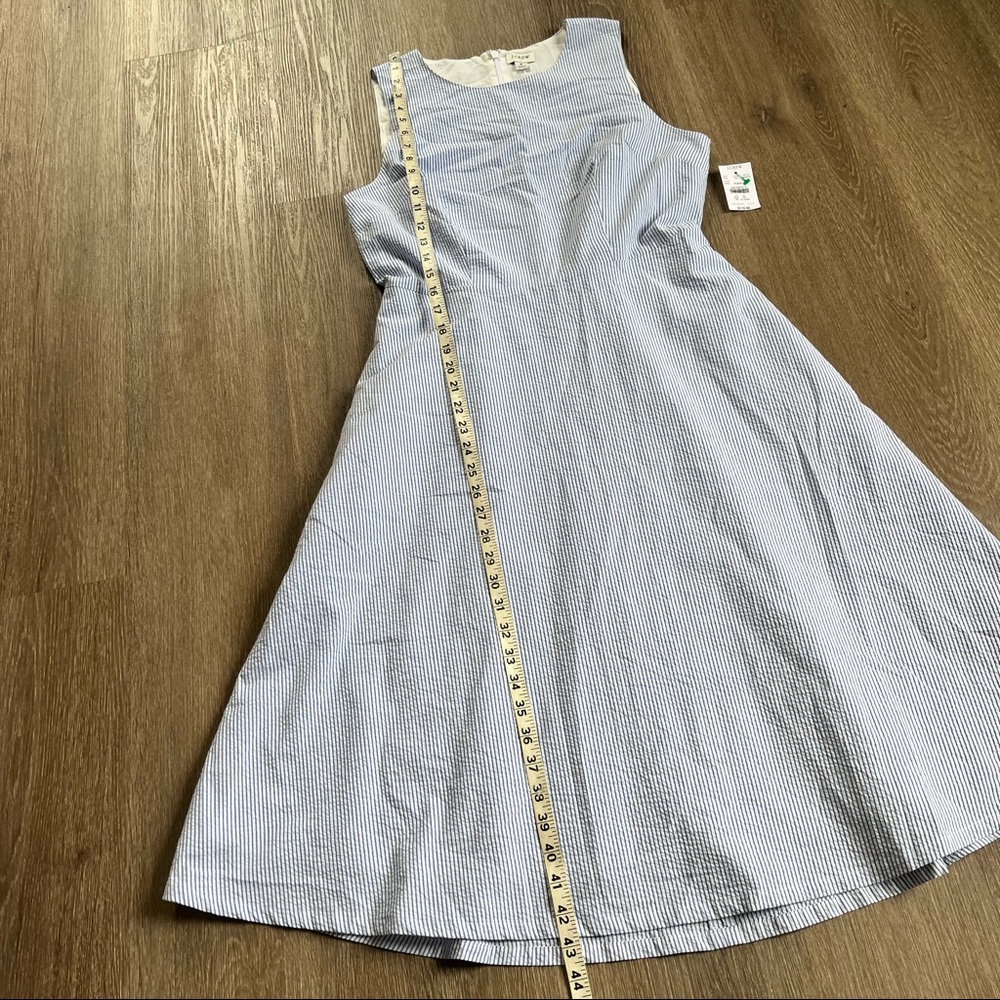 NWT J. Crew blue seersucker sleeveless dress size 8 - Picture 2 of 13